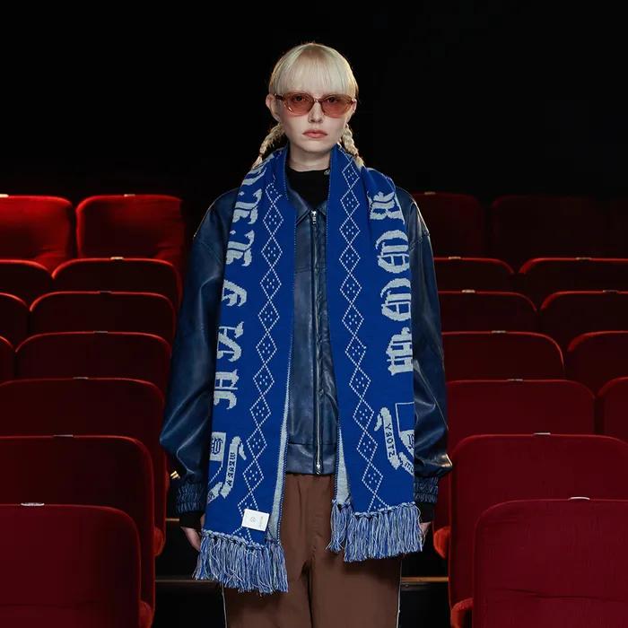 GOTHIC LOGO MUFFLER / BLUE&GREY