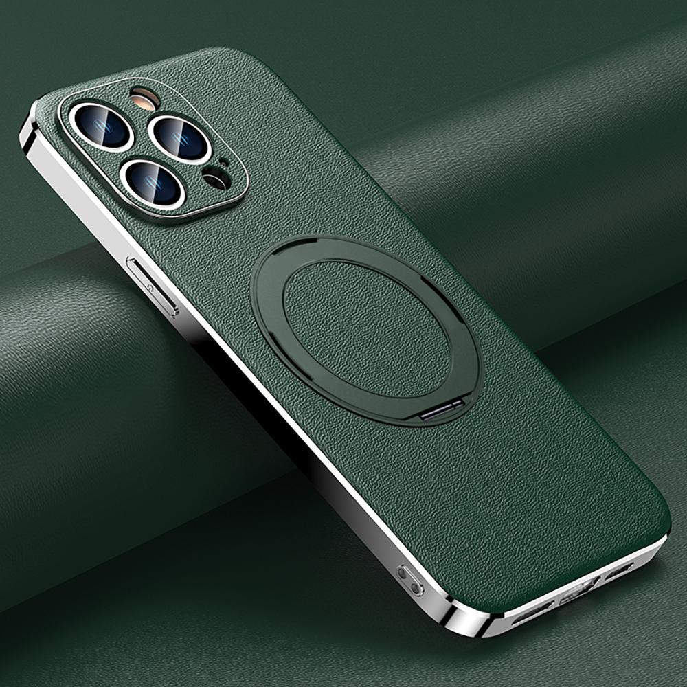 Чехол из натуральной кожи Magsafe для iPhone 16 14 12 13 15 Pro Max 16Pro Luxury Lens Protection Magnetic Holder Back Cover
