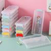 Portable Transparent Double-layer Pencil Case Large Capacity Multi-function Desktop Storage Box Glasses Case Stationery Box