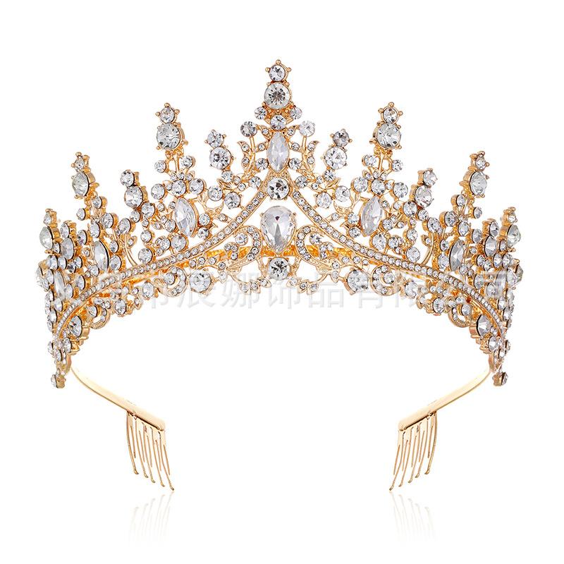 Свадебная Корона, женская повязка на голову, свадебный головной убор принцессы для взрослых, танцевальная вечеринка, корона, аксессуары для волос со стразами