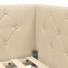 L Shaped Corner Bed Frame Cream 80 x 200 cm Fabric