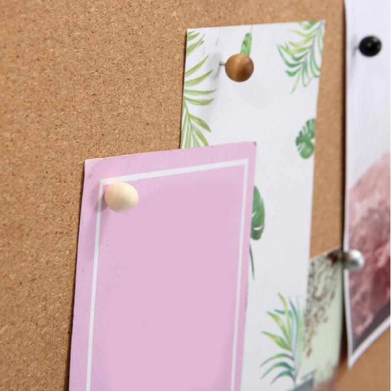 50pcs Minimalist Cork Board Pins Wood  Pushpin Wood & Metal Push Pins Simple Installation for Long Service  Use