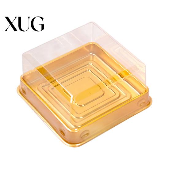 Cake Container 50 Set Box Beautiful Appearance Disposable Plastic Mini Pod Dessert Clear Square Moon for Pastries