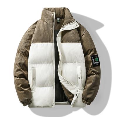 Зимнее пальто смешанного цвета с хлопковой подкладкой, мужское, новое, большого размера, поддельное, два тренда, корейская версия, утолщенное пальто с хлопковой подкладкой