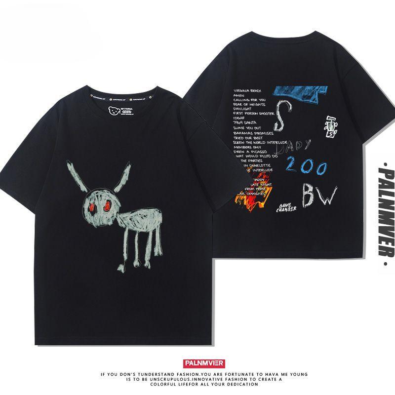 Hip Hop Drake Drake New Album for All The Dogs Short Sleeve Men's T-Shirt Street European and American Trend Clothes Summer