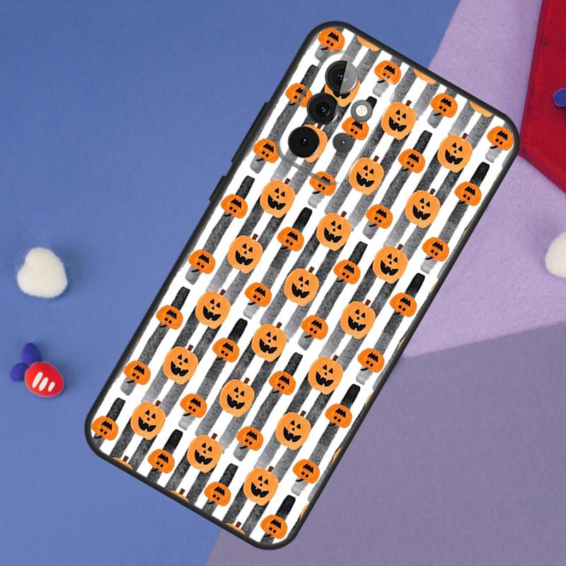 Чехол на Хэллоуин с тыквами для Samsung Galaxy A14 A56 A36 A26 A16 A06 A54 A34 A12 A32 A52 A13 A33 A53 A15 A35 A55