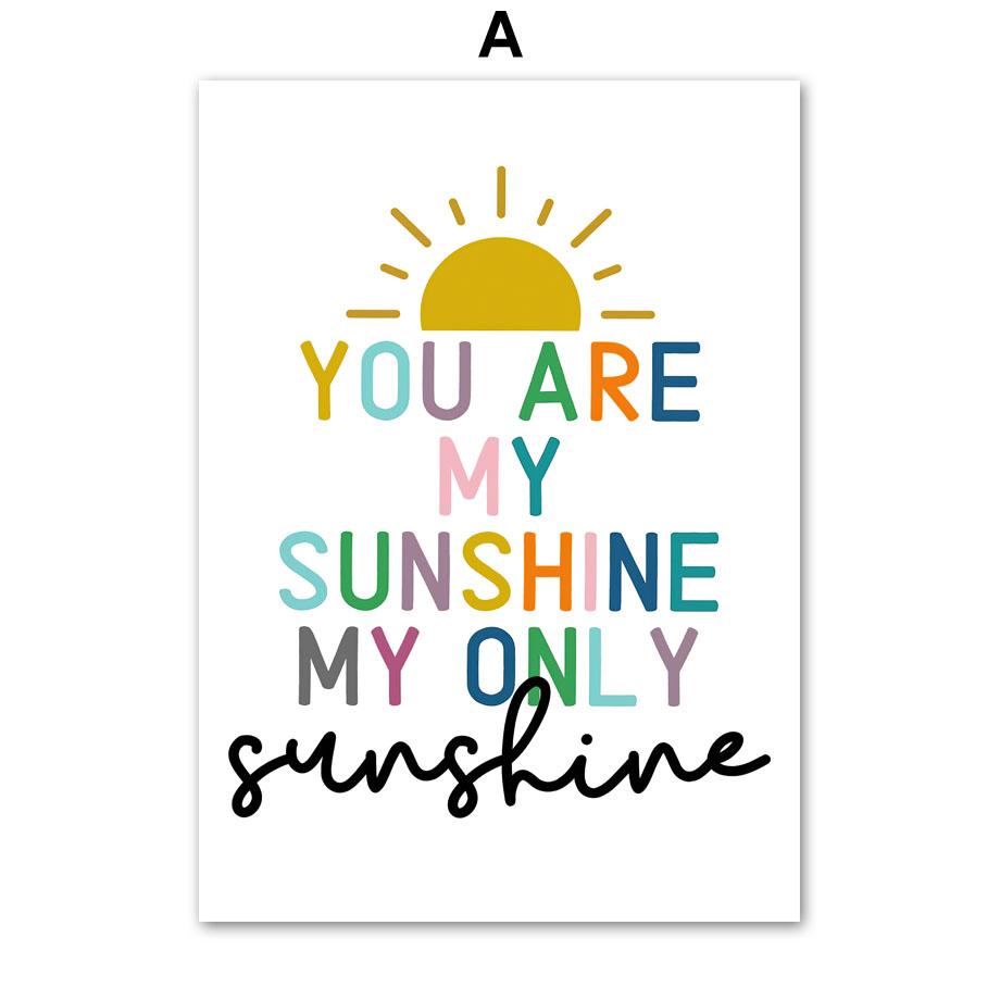 Радужные буквы детская спальня плакаты на скандинавскую тему и принты настенная живопись на холсте настенные панно для украшения детской комнаты