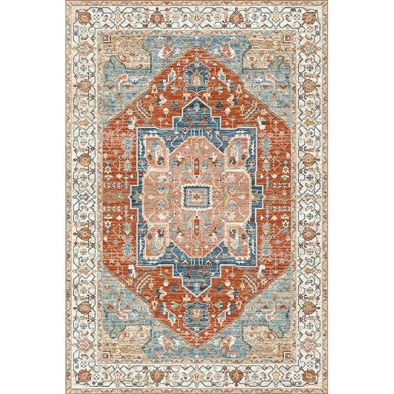American Retro Ins Style Living Room Ethnic Carpet Decoration Bedroom Anti Slip Washable Bedroom Fully Rug Large Area Office Mat