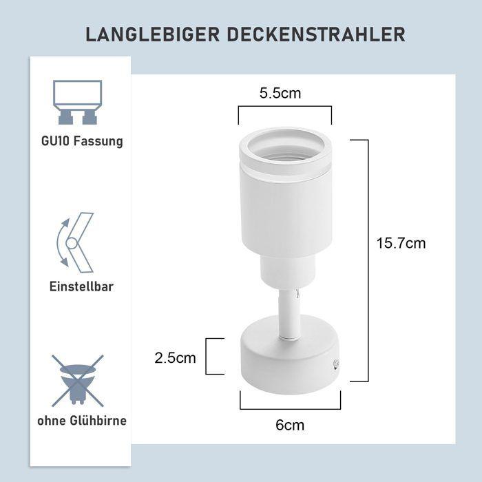 Plafonnier - NETTLIFE - Spot plafond blanc moderne - 1x GU10 - Orientable 350° - Métal