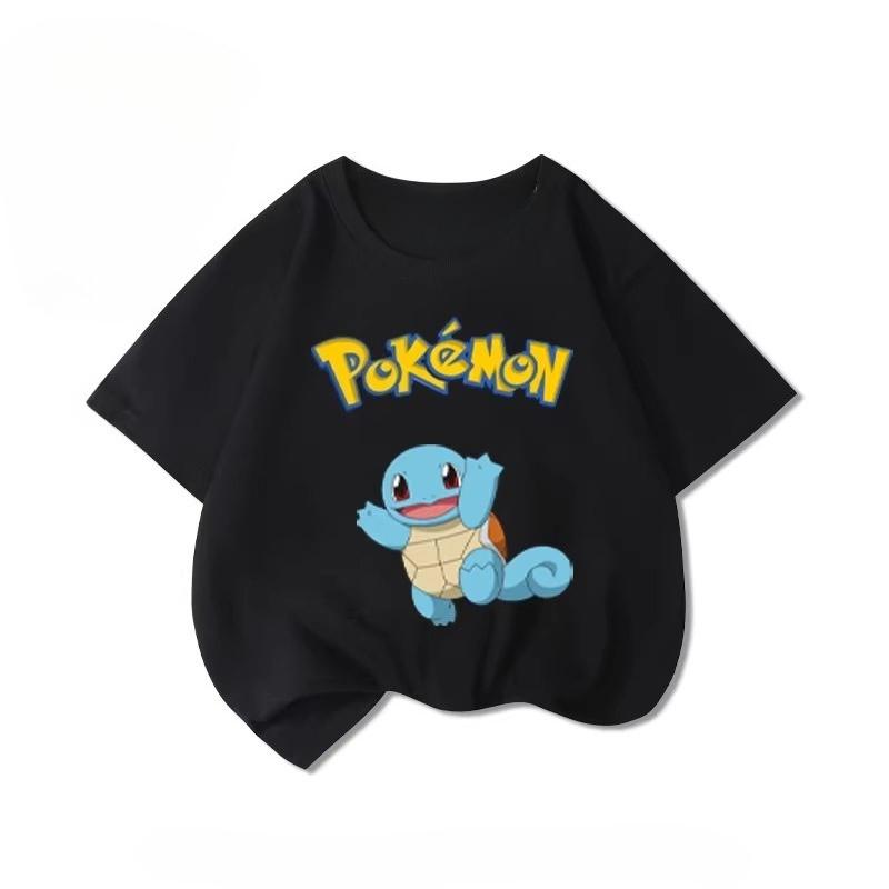 Potdemiel Summer New Pikachu Print Children's T-Shirt, Boys and Girls, Comfortable and Breathable Children's T-Shirt