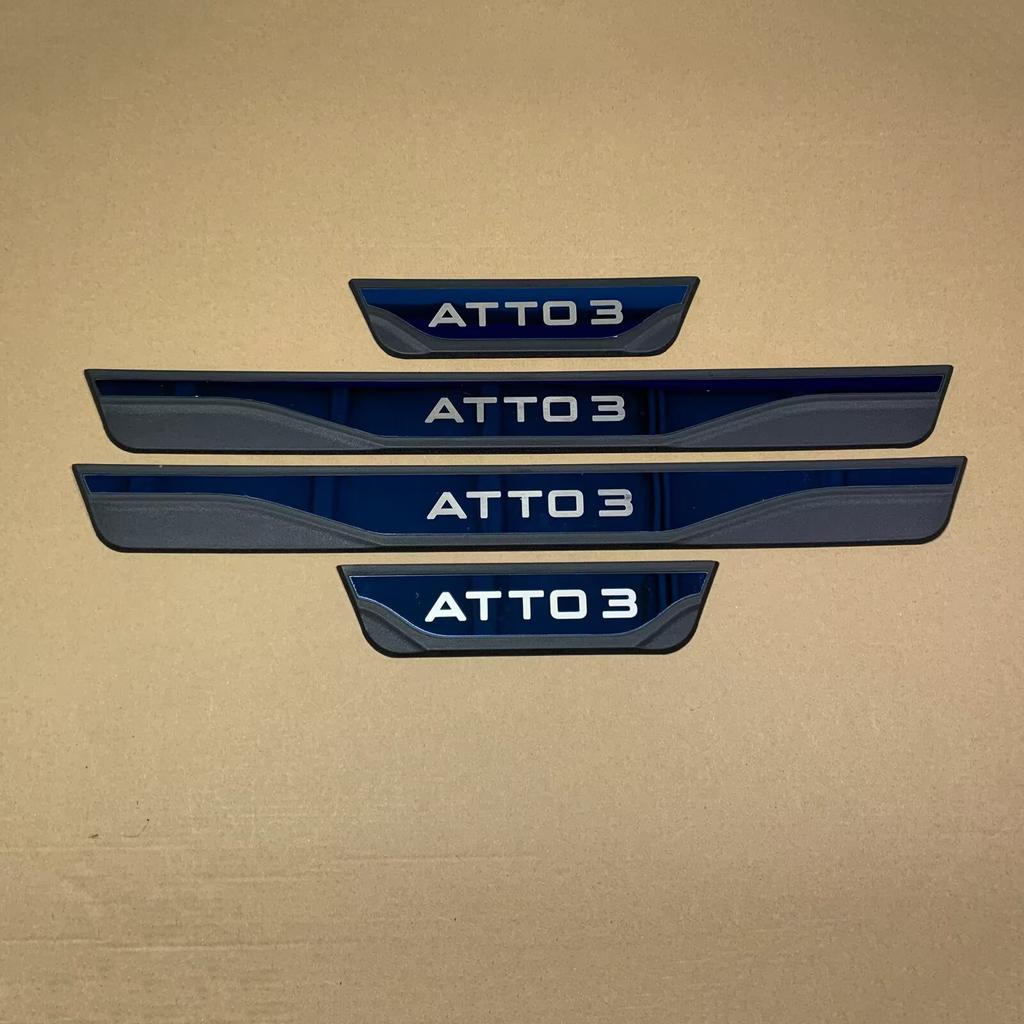 For BYD Atto 3 2022 2023 2024 Atto 2 2025 2026 Door Sill Cover Scuff Plate Kick Protector Sticker Guard Pedal Car Accessories