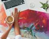 Elegant Decorative Desk Pad Dynamic Strokes 120x60 cm