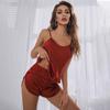 Women Sexy Cute Sleepwear Clothing Home Wear Halter Suspenders + Shorts Two Piece Sleeveless Nightwear Suit