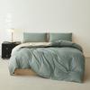 Pure cotton long-staple cotton satin solid color four-piece set, cotton light luxury high-end high-count and high-density bedding four-piece set