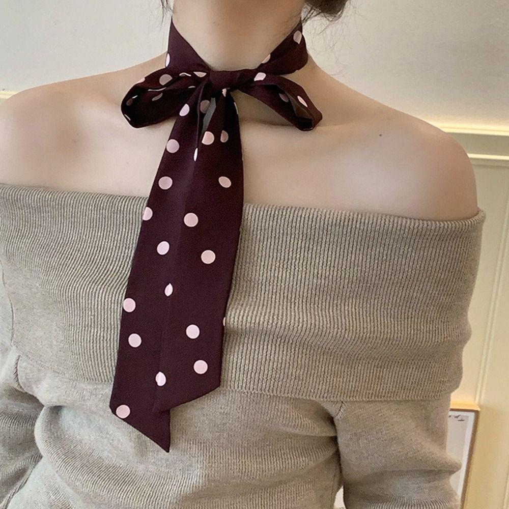 Korean Long Silk Scarf Summer Hair Band Fashion Long Scarfs For Women