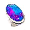Natural Blue Triplet Opal 925 Sterling Silver Jewelry Ring Size 8.5 M4g41