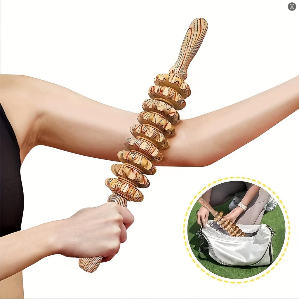 Натуральная деревянная массажная палка-ролик, ручное устройство для массажа спины