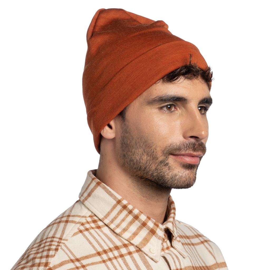BUFF Merino Heavyweight Beanie, Unisex Brown Cap
