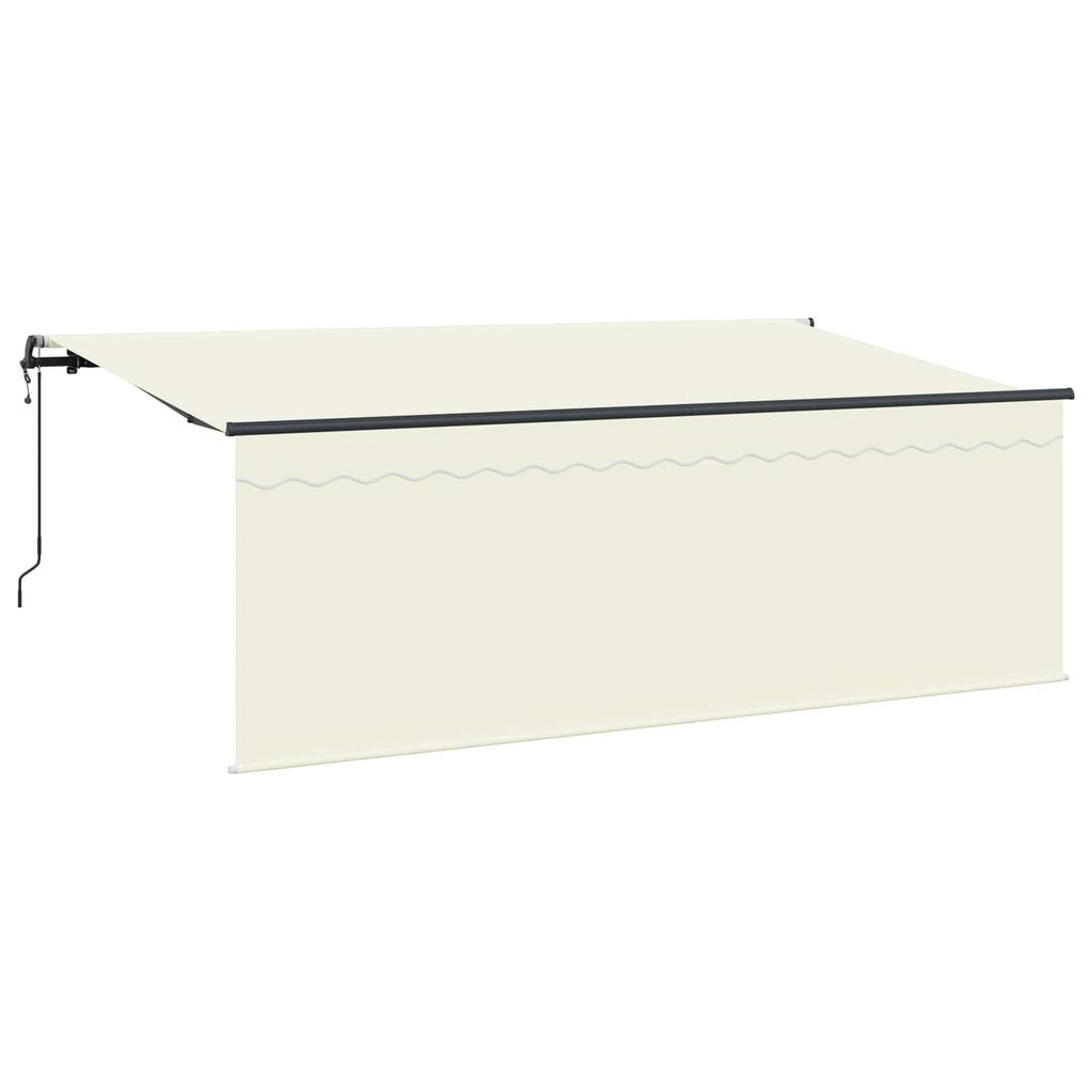 Retractable Awning Cream 350 x 200 cm Polyester and Aluminum