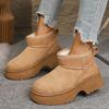Зимние женские ботинки на толстой подошве, новые бархатные утепленные повседневные большие хлопковые ботинки, с защитой стопы и теплые короткие ботинки для женщин