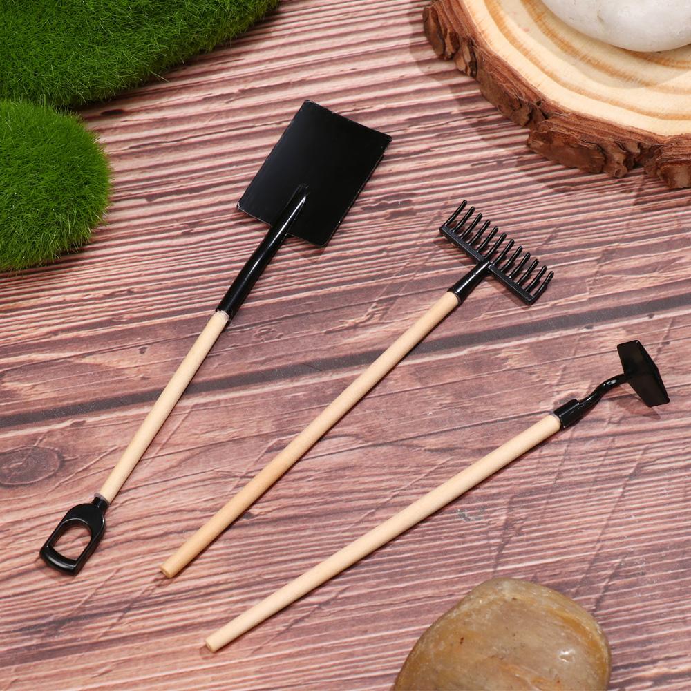 Landscape Playing House Doll Farming kits Miniature Tools Wood Hoe Shovel Dollhouse Accessories