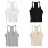 Deep V Neck Skinny Camisole Tank Vest Top Women All-match Y2K Slim Fitted Tops  Summer