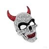 Rhinestone Demon Mask Horror Diamond Skeleton Devil Horned Mask Masquerade Cosplay Props Shiny Rhinestone Party Prom Ball Mask