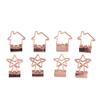 30Pcs Small Paper Clips Rose Gold Durable Metal Star and House Style Hollow Binder Clips for Documents Clothes Papers