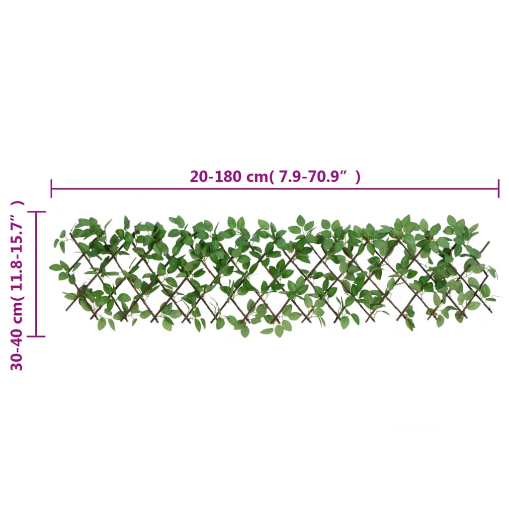 Climbing Grid with Artificial Ivy Expandable Green 180 x 30 cm