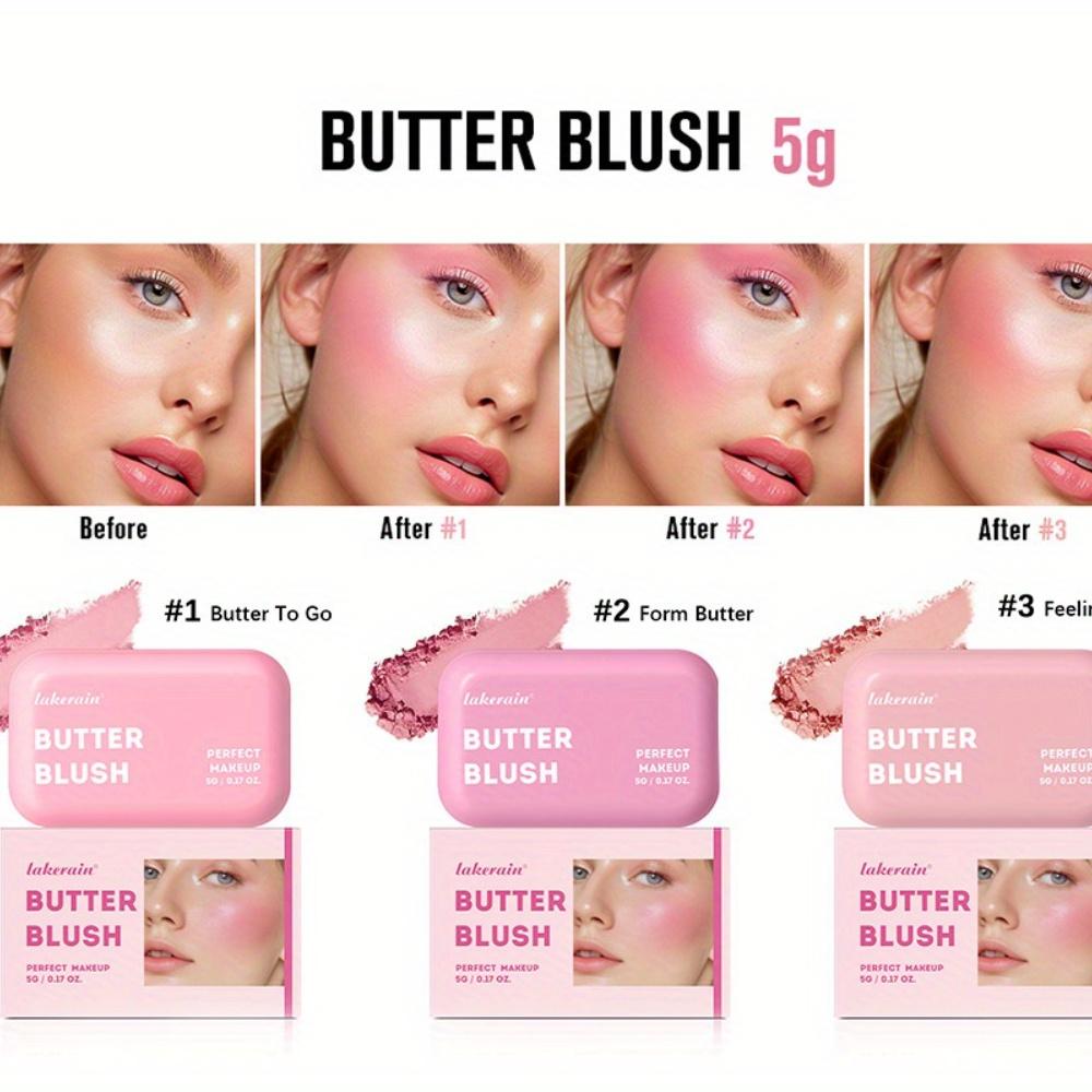 Butter Blush Cream Brightens and Improves Complexion Highlighting and Contouring Matt Blush Cream Blush Is Suitable for All Skin Types.