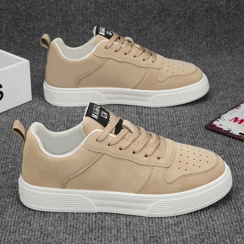 Large Men's Shoes 2025 Spring New Fashionable Thick Soled Lightweight Casual Shoes Retro Anti Slip Flat Plate Shoes