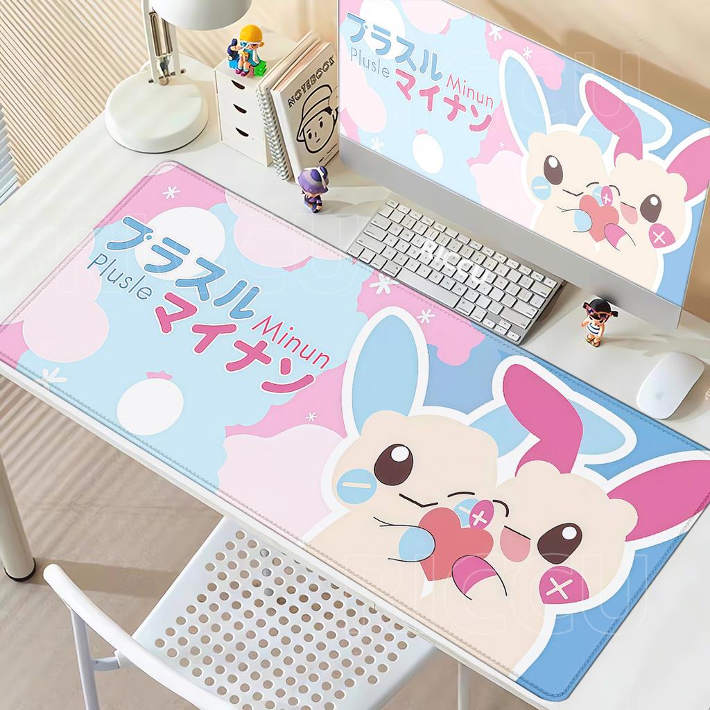Anime Desk Mat Pokémon Gengar Bulbasaur Jigglypuff Keyboard Pad Large Mousepad Cute PC Accessories XXL Gamer Cabinet Mouse Pad