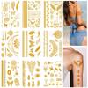 Single Bronzing Tattoo Sticker Set Water Transfer Simulation Golden Beach Party Sticker