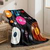 Colorful Vinyl Record Layout for all seasons blanket lunch break throw gift