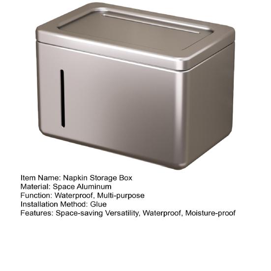Napkin Storage Box Wall Mounted Waterproof Toilet Paper Holder Non-Drilled