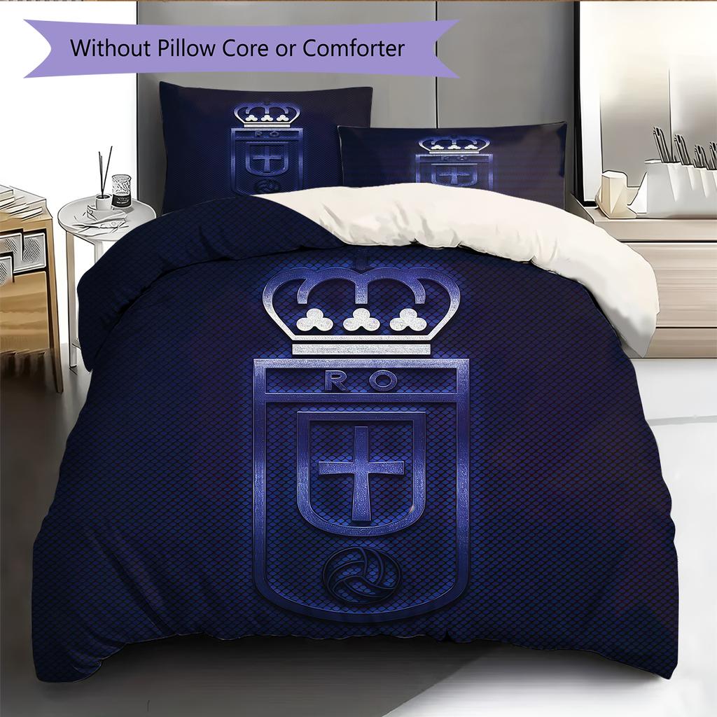 Real Oviedo Pattern Bedding Home Decoration Birthday Gift (1 * duvet cover + 2 * pillowcase, without core)