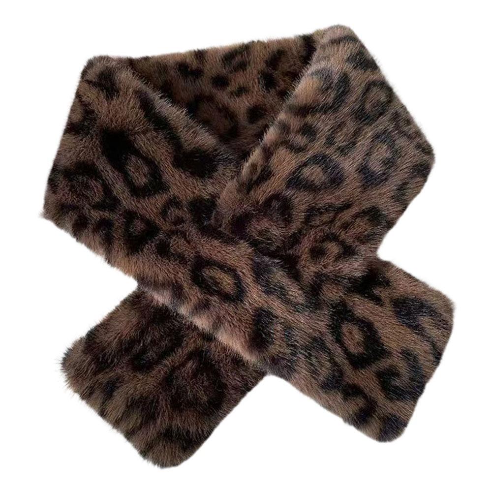 Soft Leopard Print Scarf Windproof Winter Scarf Outdoor Cross Scarf Women's Wear