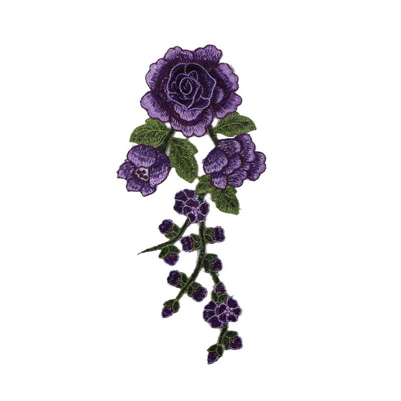 Мода Популярный Полиэстер 1PC Высокое Качество Вышивка Моды Шитье Нашивки DIY Аппликация Нашивки Одежды Аксессуары Цветок