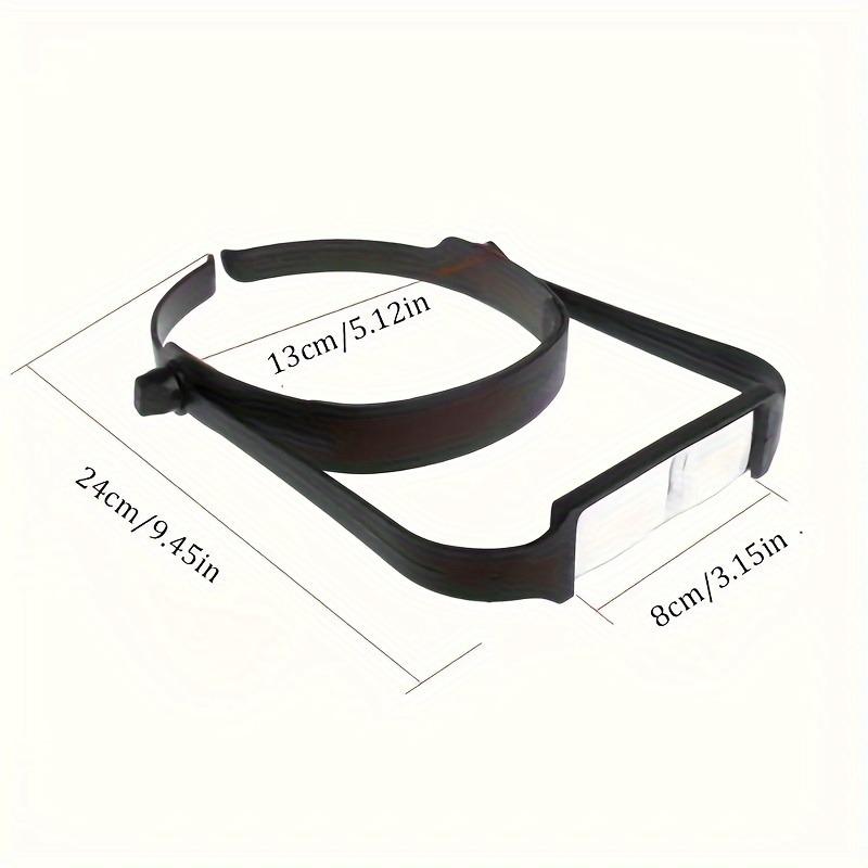 Наголовная лупа поставляется с четырьмя сменными линзами. Он обеспечивает увеличение без помощи рук с коэффициентами 1,6x, 2,0x, 2,5x и 3,5x