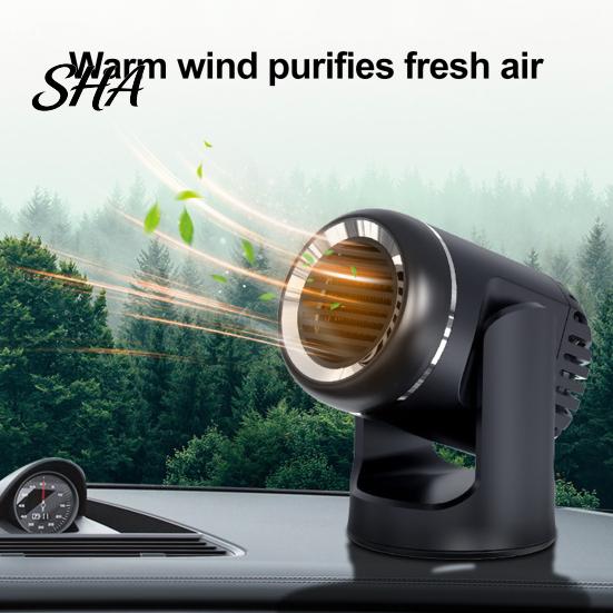 Portable Desktop Heater Car Defroster, 12V Compact Electric Heating Fan for Appliance Auto Windshield Defogging, Space with Adjustable Air Outlet