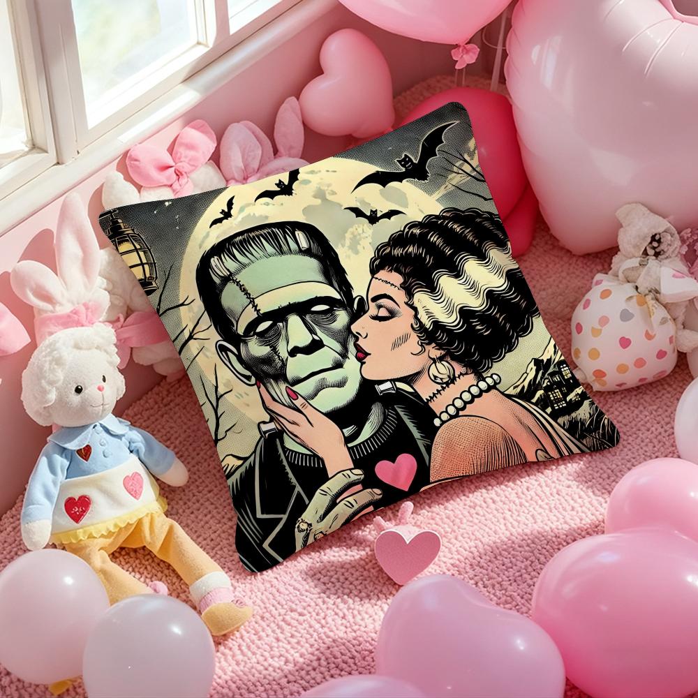 Horrible Bride of F-Frankenstein Cushion Cover Pattern Printed Pillowcase for Living Room Sofa Cushion Cover & Bedroom Decor
