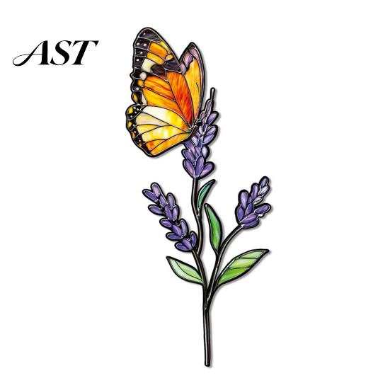 Decorative Planter Insert Colorful Stake, Double-Sided, Flower Pot Decor Metal Plant Inserts Insect Animal Stake for Pots Bed Decoration Balcony