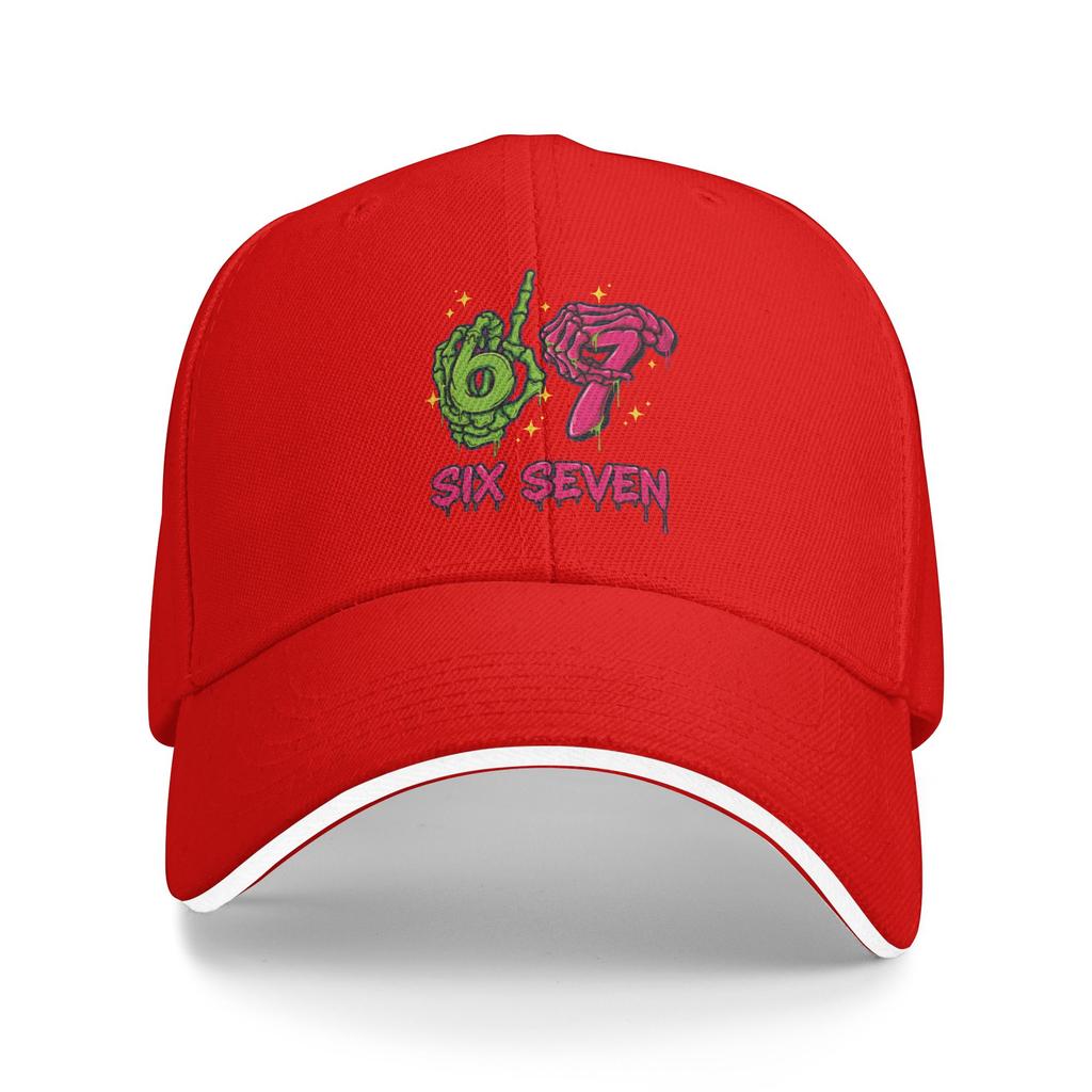 67 Halloween Neon Six Seven Baseball Cap y2k Retro Couple Women Trucker Hat Sun Print Running Hippie Baseball Caps Birthday Gift