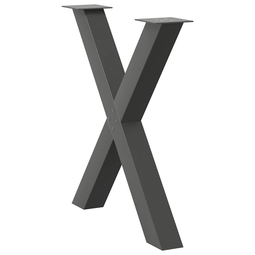 Vidaxl Nogi Do Stołu Jadalnego, 2 Szt., Antracyt, 80X(72-73) Cm, Stal