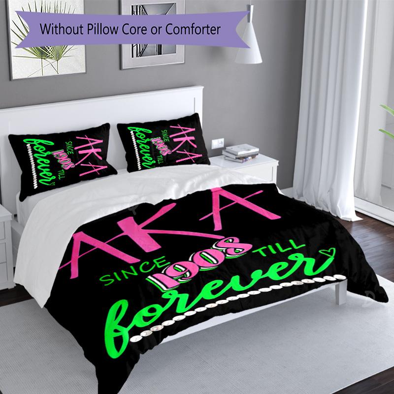 3pcs AKA logo2 pattern bedding set duvet cover set includes duvet cover &pillowcases, perfect all season bedroom decoration & gift