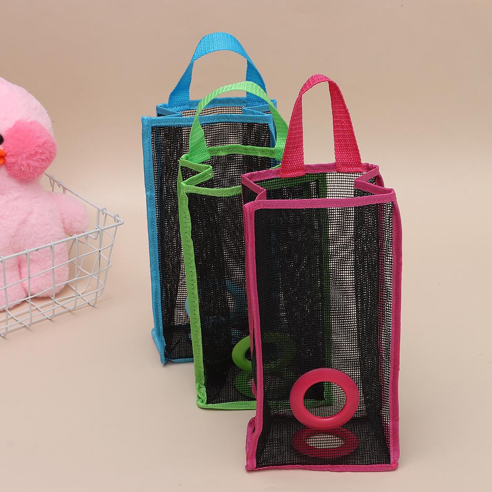 Kitchen Organizer Recycle Foldable Hanging Holder Plastic Breathable Mesh Garbage Bag Storage