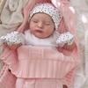 Lifelike Sleeping 48cm Reborn Baby Doll Laura Soft Cotton Body Newborn Dolls 3D Painting Vascular Visual Simulation Toddler Baby Doll Kid Holiday Gift
