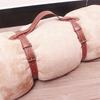 Leather Picnic Blanket Strap Brown Color for Outdoors Leather Metal Picnic Mat Strap Blanket Strap
