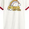 Coach Хлопковая футболка с отделкой радужным узором, круглым вырезом и короткими рукавами, мужские топы, белая CBL84-Y05