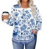 Womens Plus Size Tops Long Sleeve Shirts Round Neck Flowy Tunic Casual Loose Blouse L-5X
